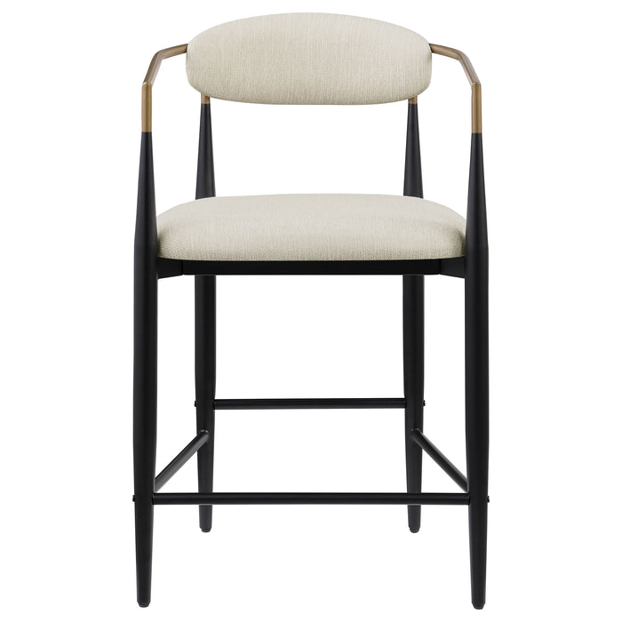 Tina Fabric Upholstered Bar Chair Beige (Set of 2)