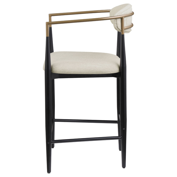 Tina Fabric Upholstered Bar Chair Beige (Set of 2)
