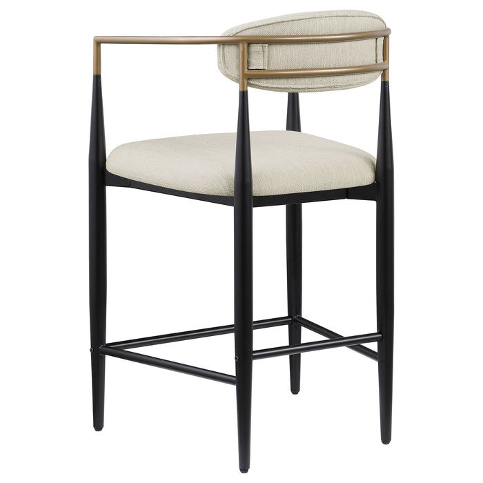 Tina Fabric Upholstered Bar Chair Beige (Set of 2)