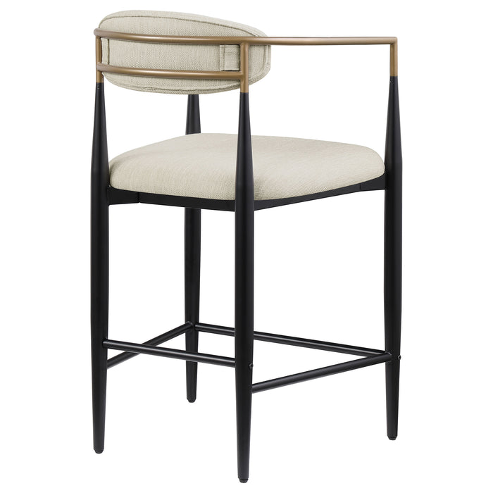 Tina Fabric Upholstered Bar Chair Beige (Set of 2)