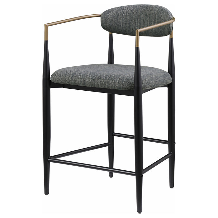 Tina Fabric Upholstered Bar Chair Dark Grey (Set of 2)