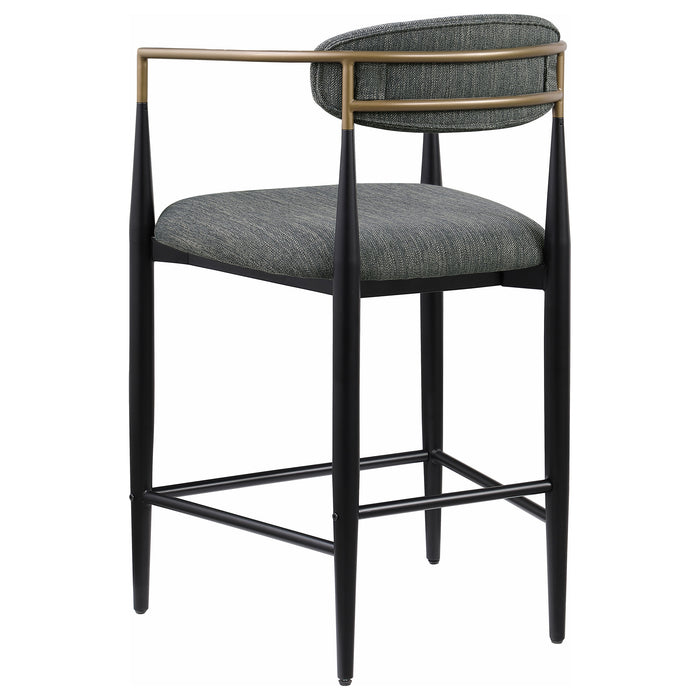 Tina Fabric Upholstered Bar Chair Dark Grey (Set of 2)