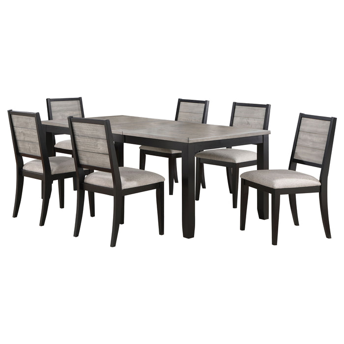 Elodie  Rectangular Extension Leaf Dining Set Black