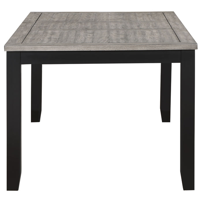 Elodie  Rectangular Extension Leaf Dining Set Black