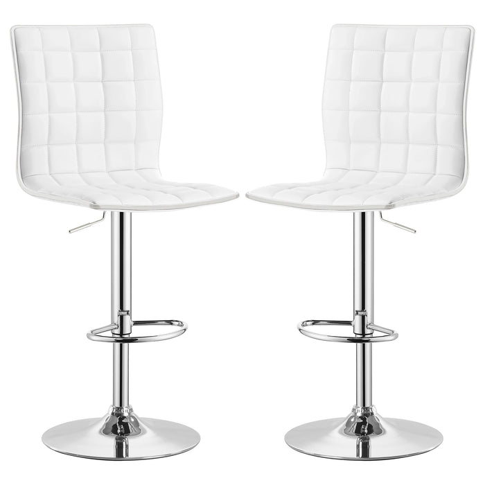 Ashbury Upholstered Adjustable Bar Stool Black / White (Set of 2)