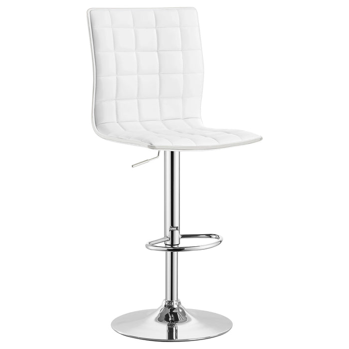 Ashbury Upholstered Adjustable Bar Stool Black / White (Set of 2)