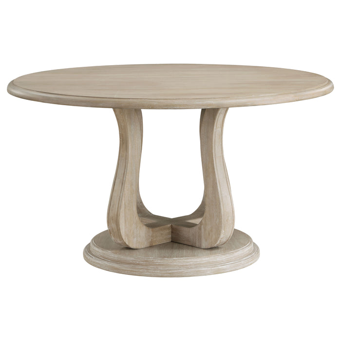 Trofello Round Dining Table Set White Washed