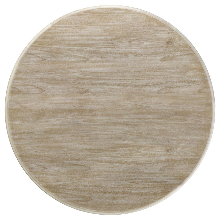 Trofello Round Dining Table Set White Washed