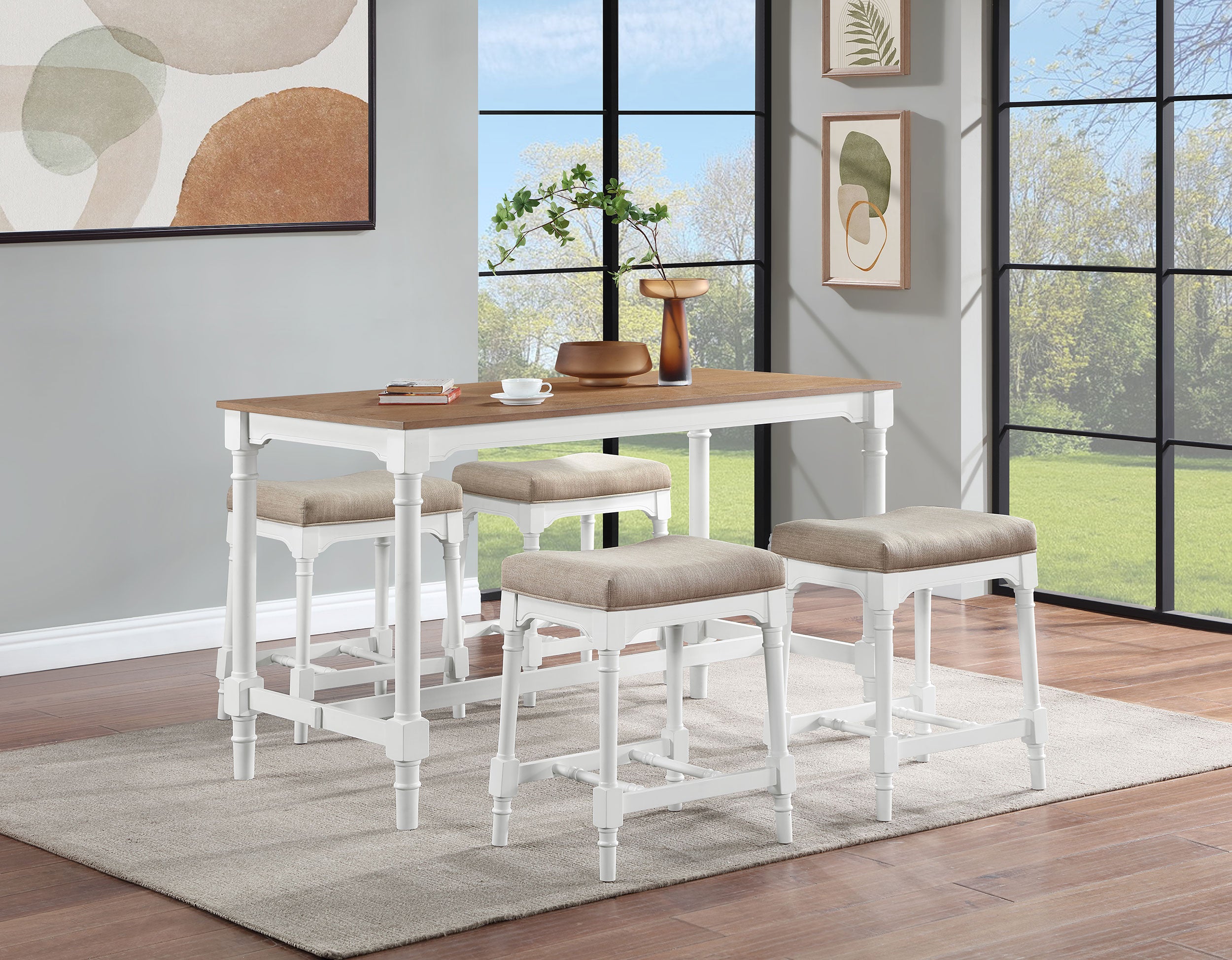Martina  Rectangular Counter Height Dining Set Black