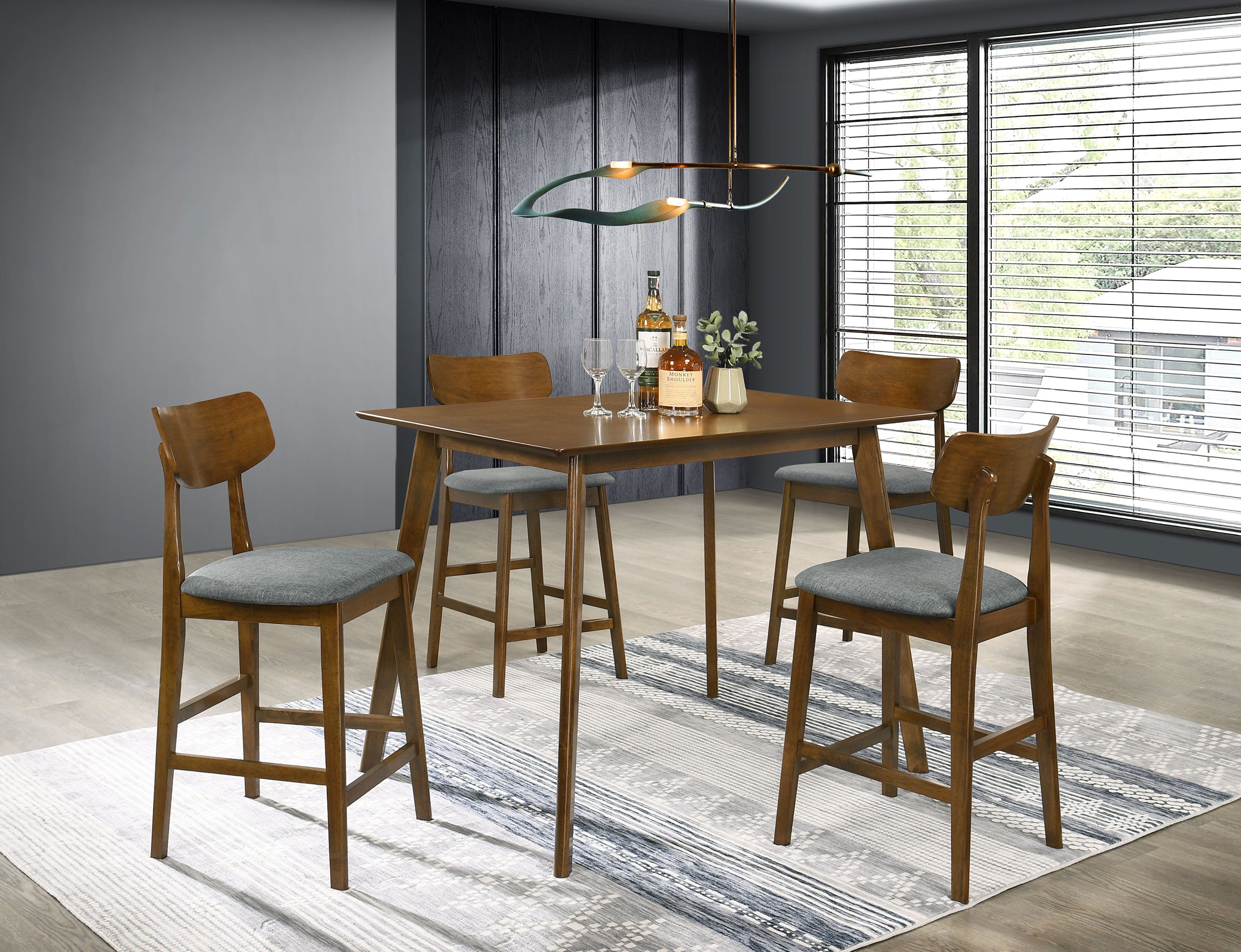 Robbie  47-inch Counter/Standard Height Dining Set Walnut