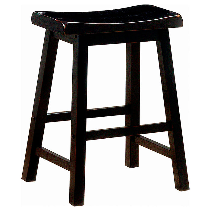 Durant Wood Backless Bar Stool Black (Set of 2)