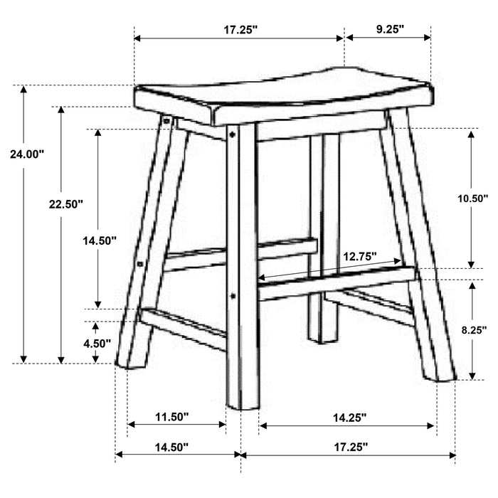 Durant Wood Backless Bar Stool Black (Set of 2)