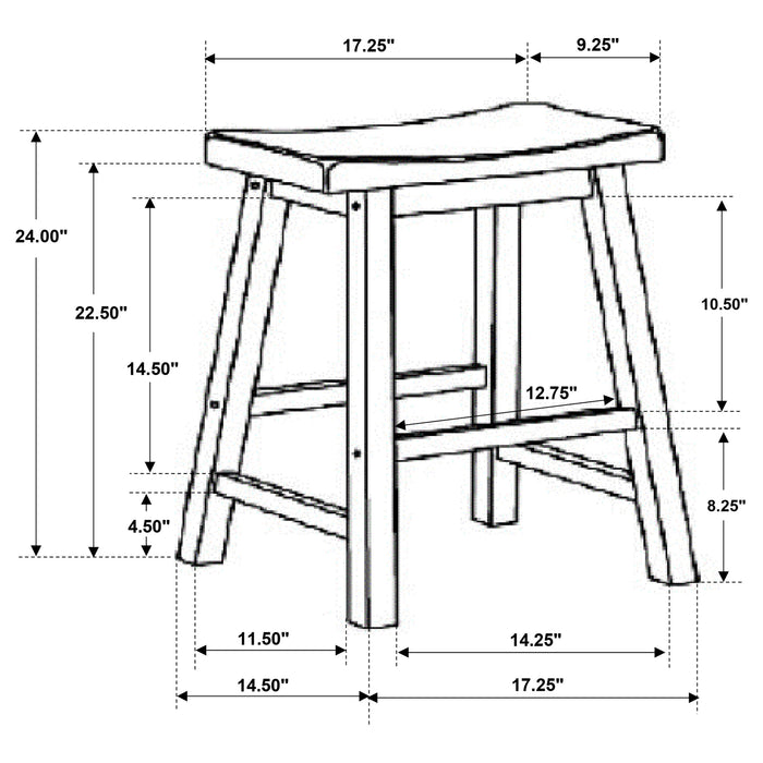 Durant Wood Backless Bar Stool Black (Set of 2)