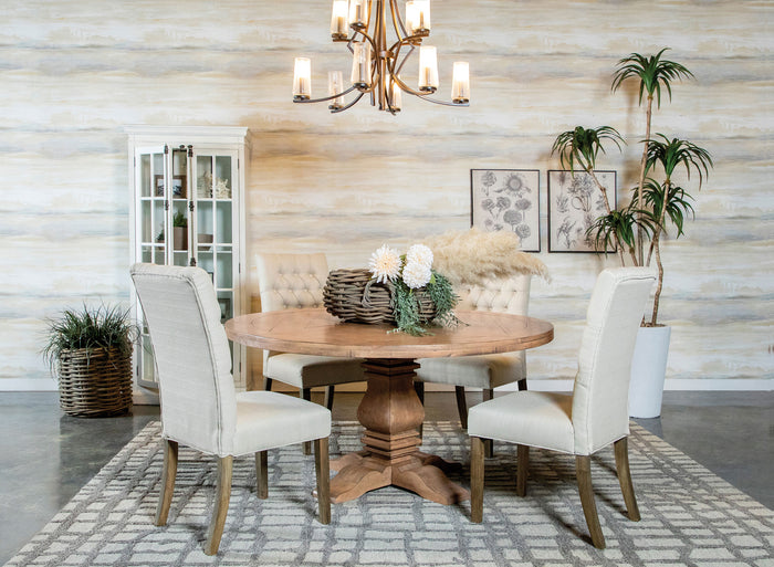 Florence Round Dining Table Set Rustic Honey