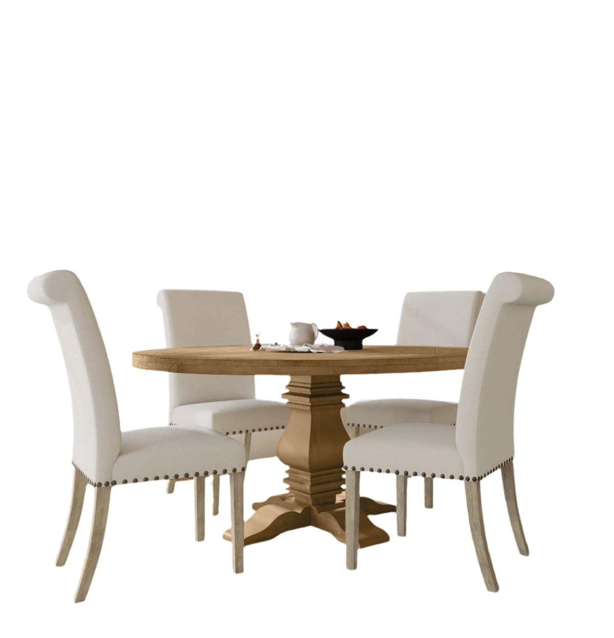Florence Round Dining Table Set Rustic Honey