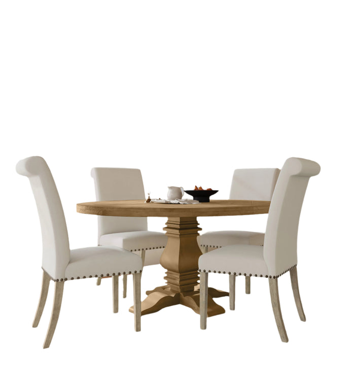 Florence Round Dining Table Set Rustic Honey