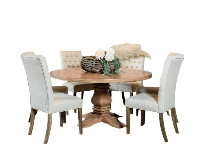 Florence  Round Dining Table Set Rustic Honey