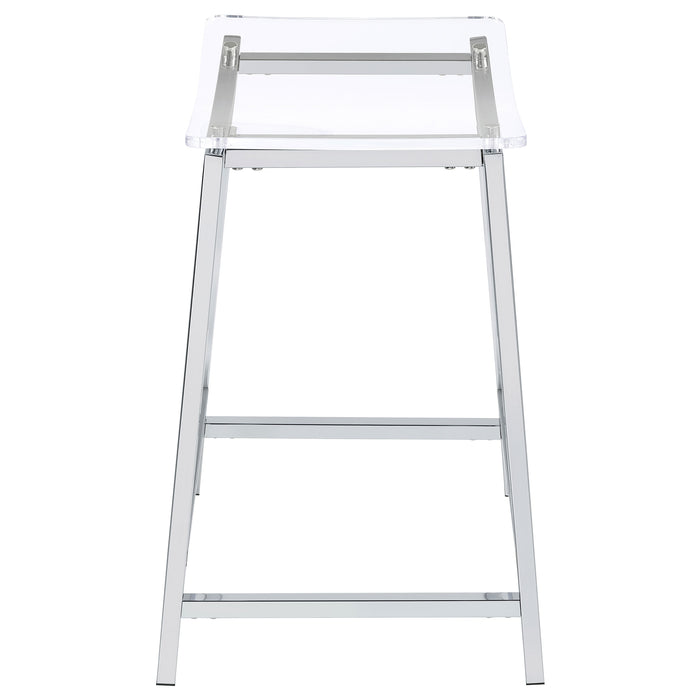 Jovani Acrylic Backless Bar Stool Chrome (Set of 2)