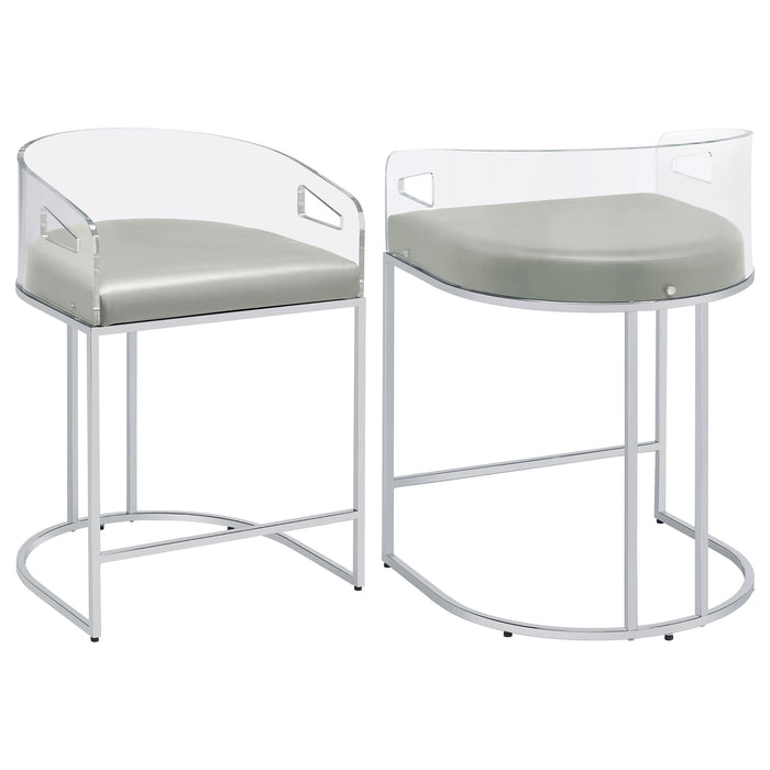 Thermosolis Clear Acrylic Bar Chair Chrome (Set of 2)