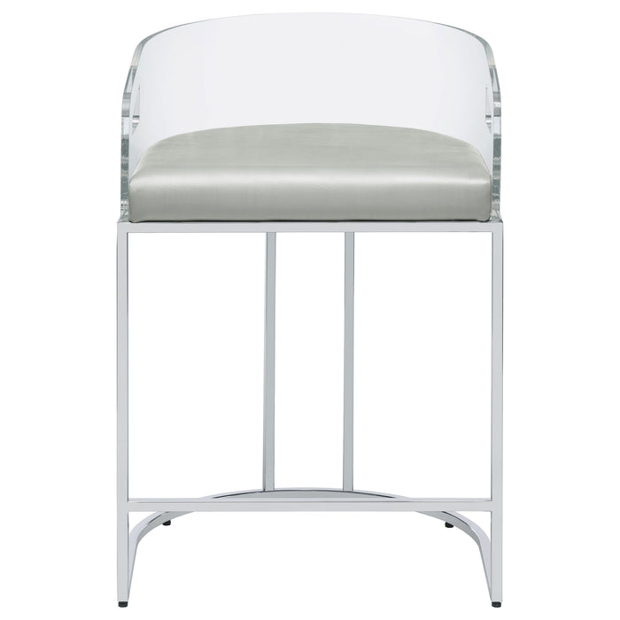 Thermosolis Clear Acrylic Bar Chair Chrome (Set of 2)