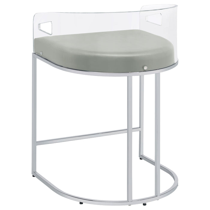 Thermosolis Clear Acrylic Bar Chair Chrome (Set of 2)