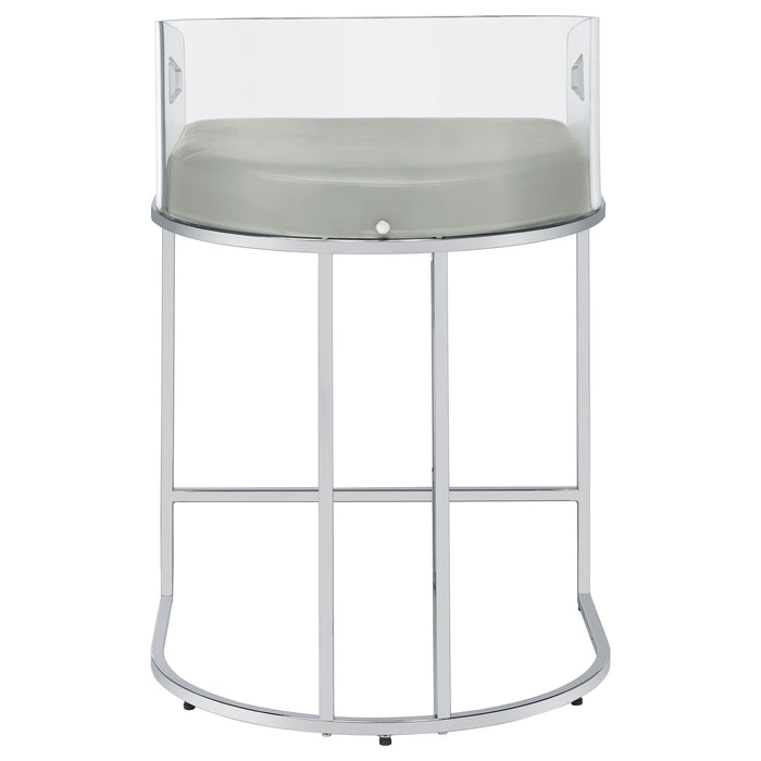 Thermosolis Clear Acrylic Bar Chair Chrome (Set of 2)