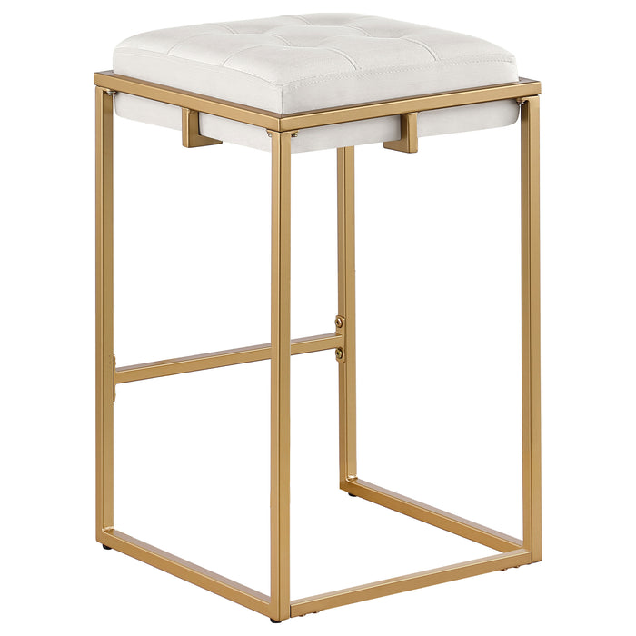 Nadia Upholstered Backless Bar Stool Beige (Set of 2)