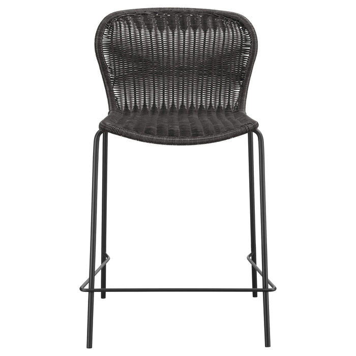 Mckinley Faux Rattan Metal Bar Chair Brown (Set of 2)