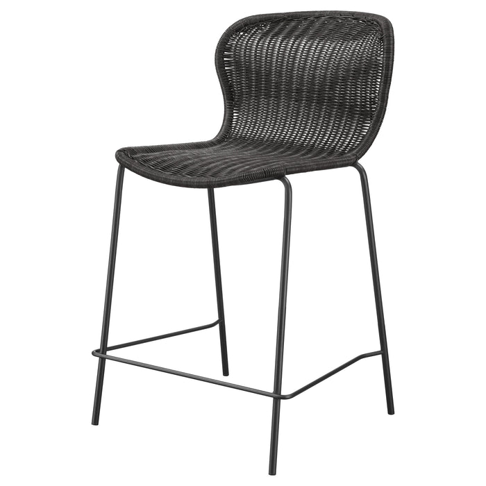 Mckinley Faux Rattan Metal Bar Chair Brown (Set of 2)