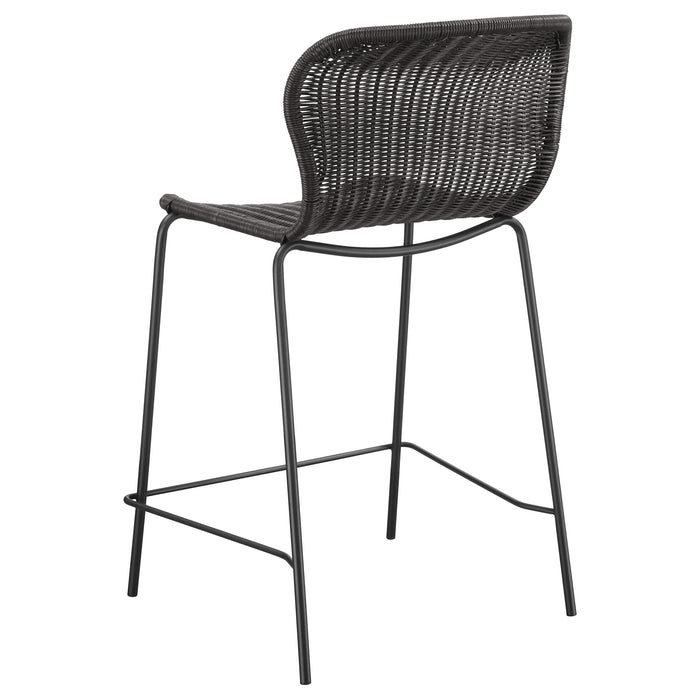 Mckinley Faux Rattan Metal Bar Chair Brown (Set of 2)