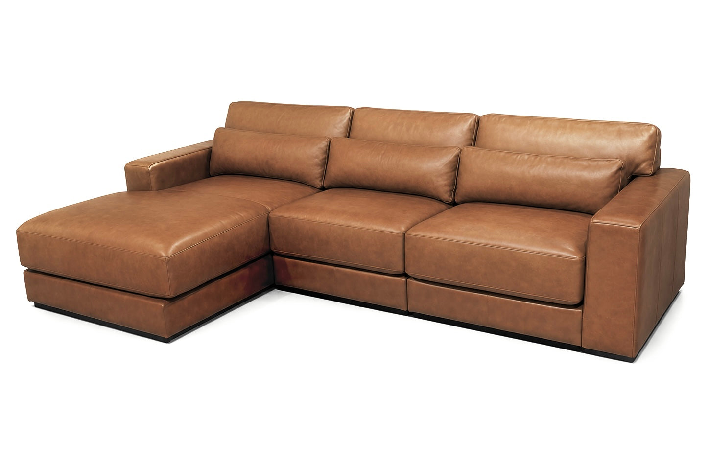 The Crawford 2-Piece Leather Chaise Sectional