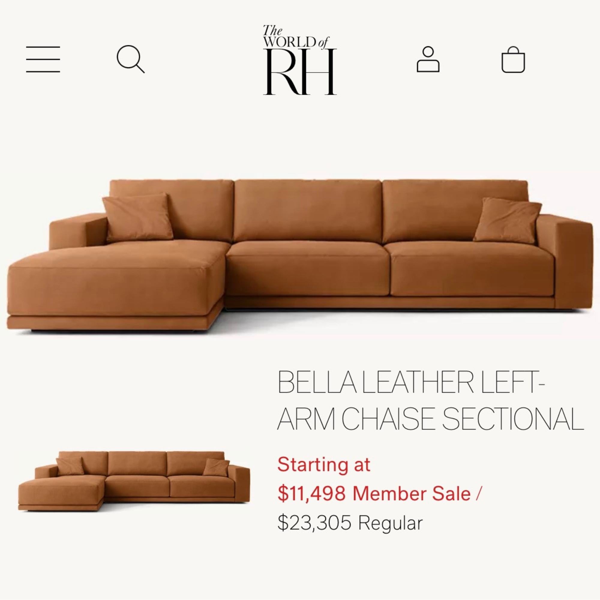 The Milan 2-Piece Genuine Leather Sectional