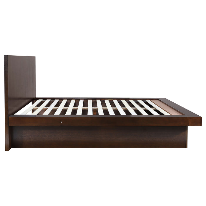 Jessica California King LED Storage Bookcase Bed Cappuccino