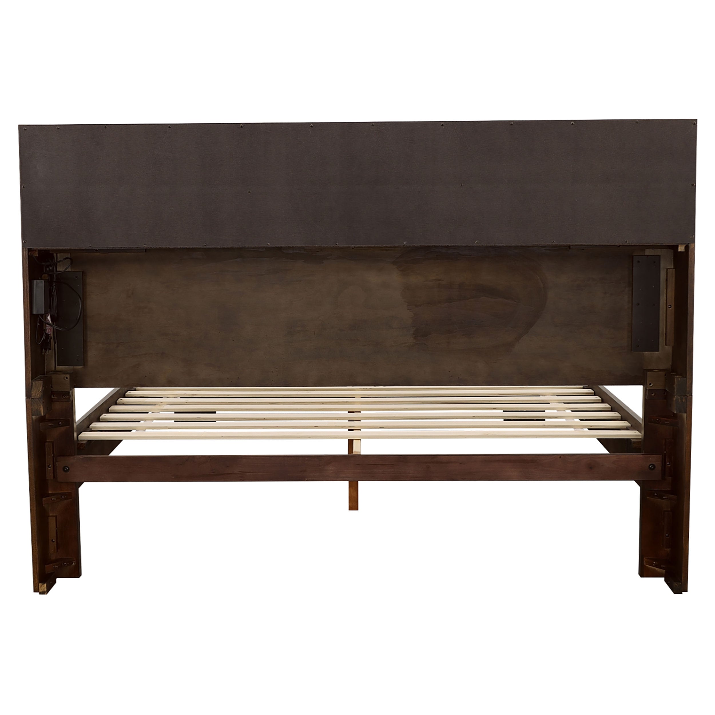 Jessica California King LED Storage Bookcase Bed Cappuccino
