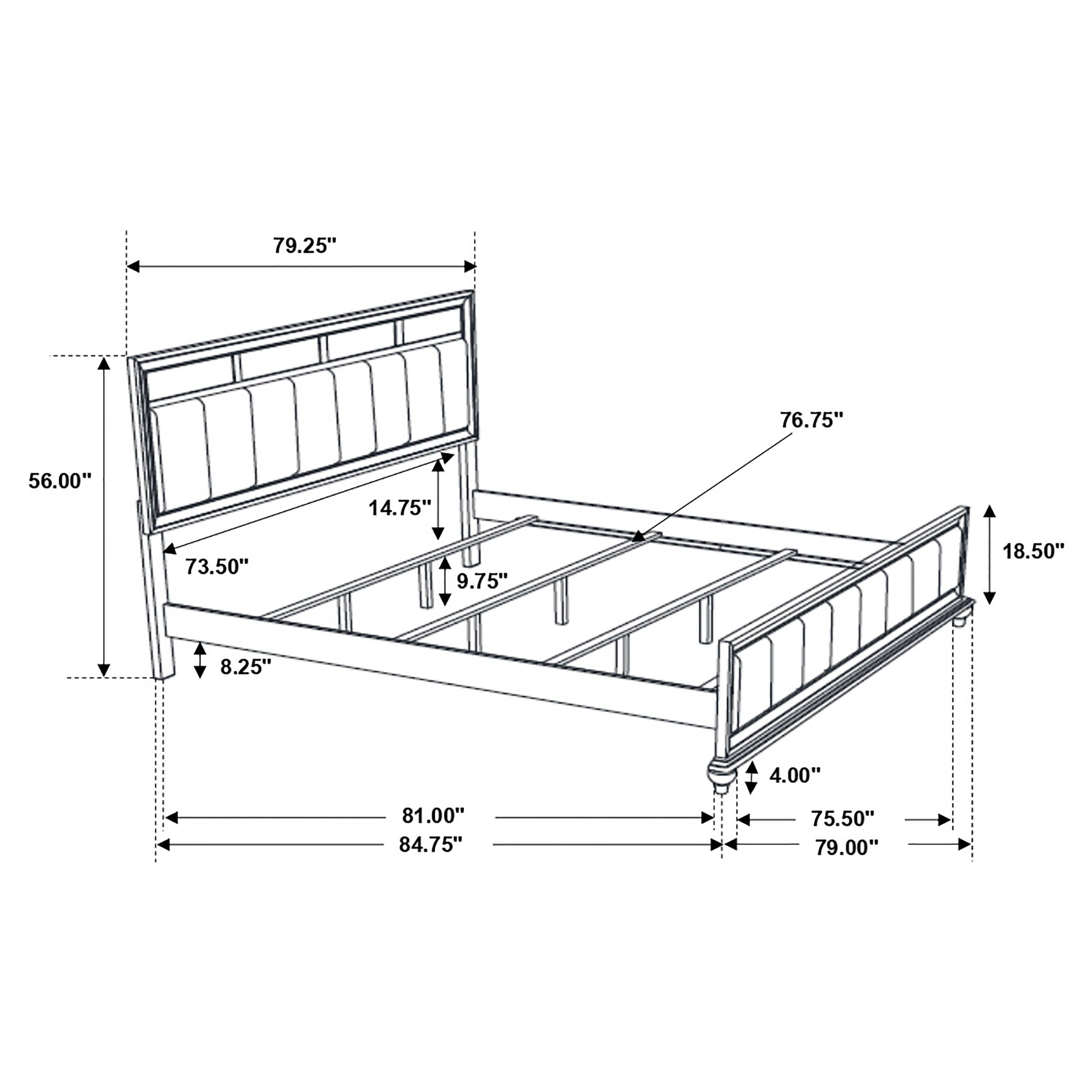Barzini  California King Bedroom Set Black
