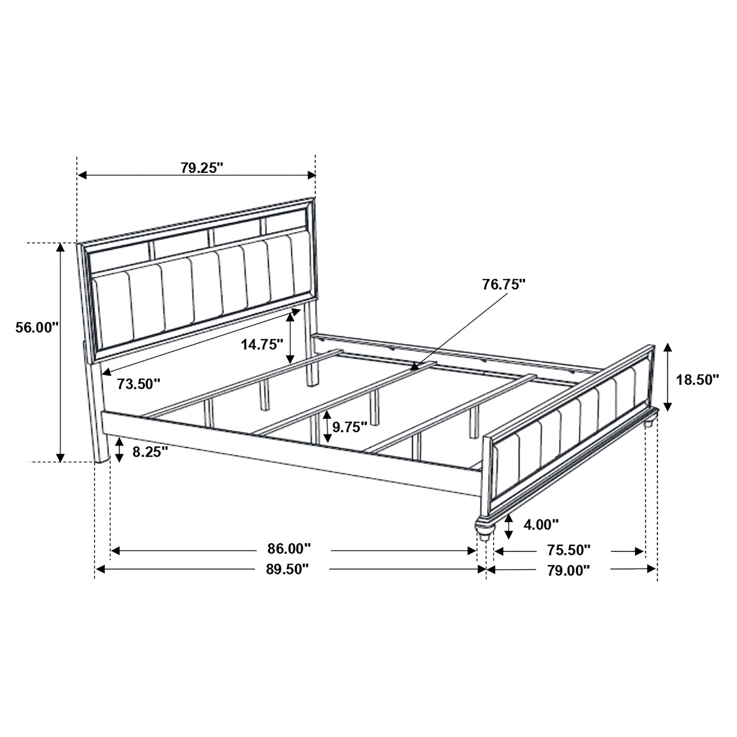 Barzini  California King Bedroom Set Black