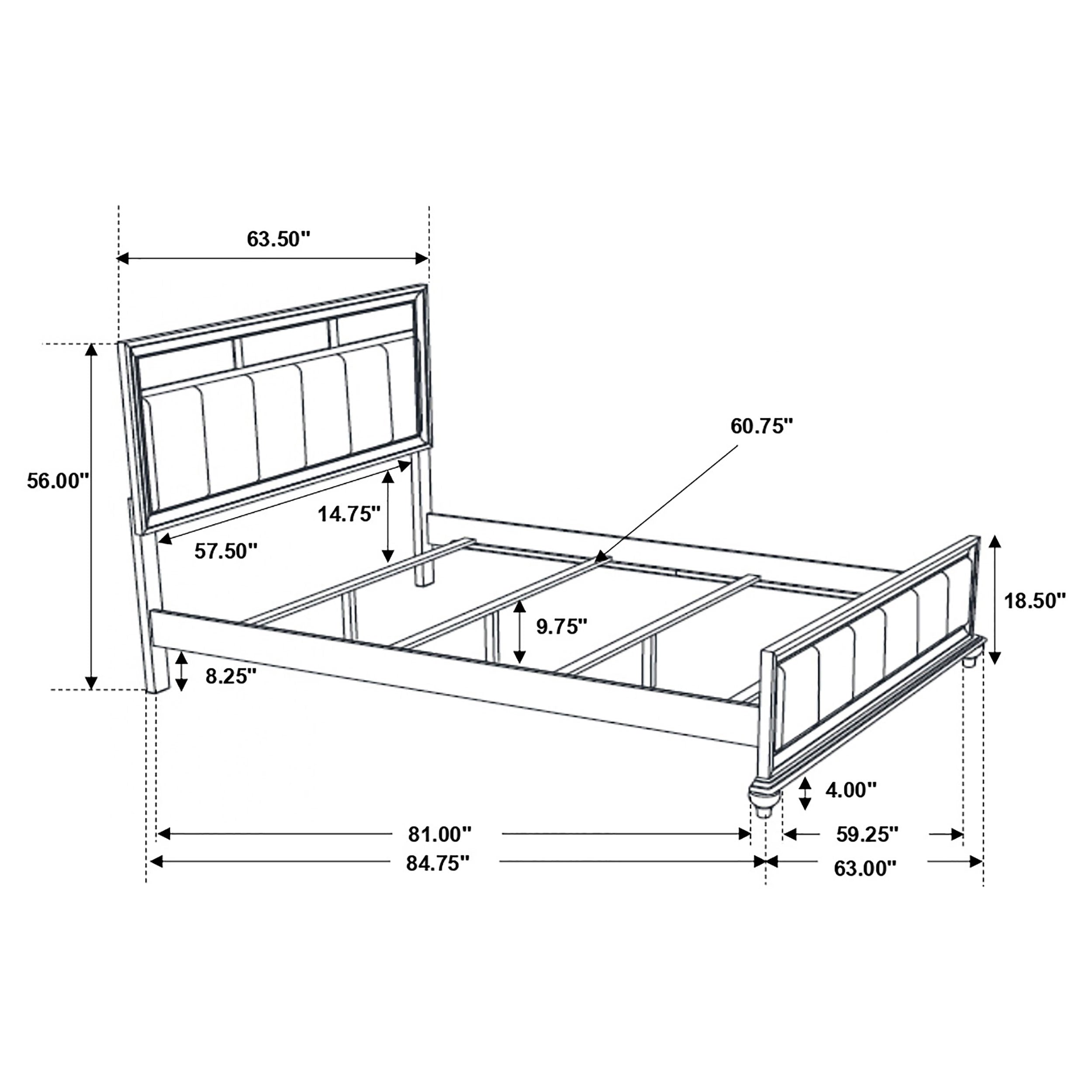 Barzini  California King Bedroom Set Black