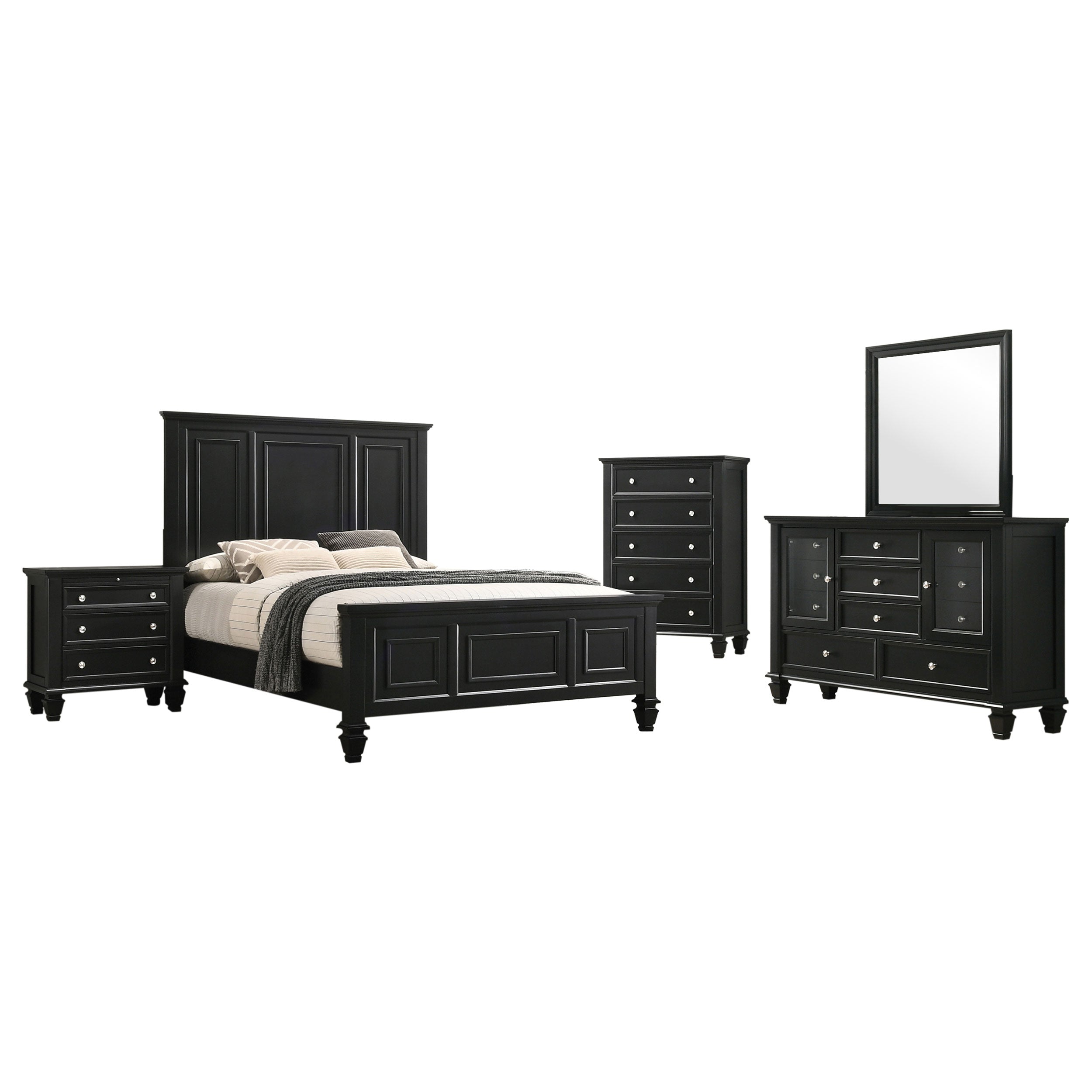 Sandy Beach  California King Bedroom Set Black