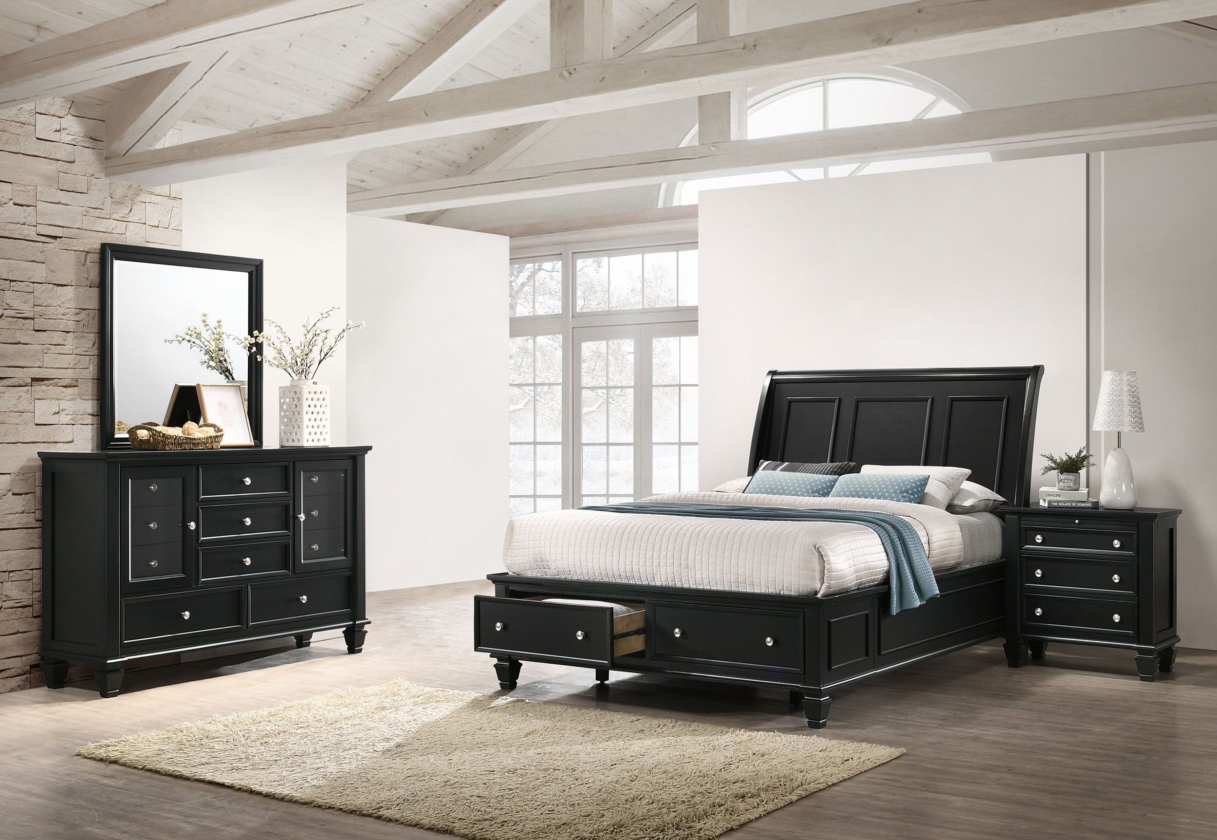 Sandy Beach  California King Bedroom Set Black