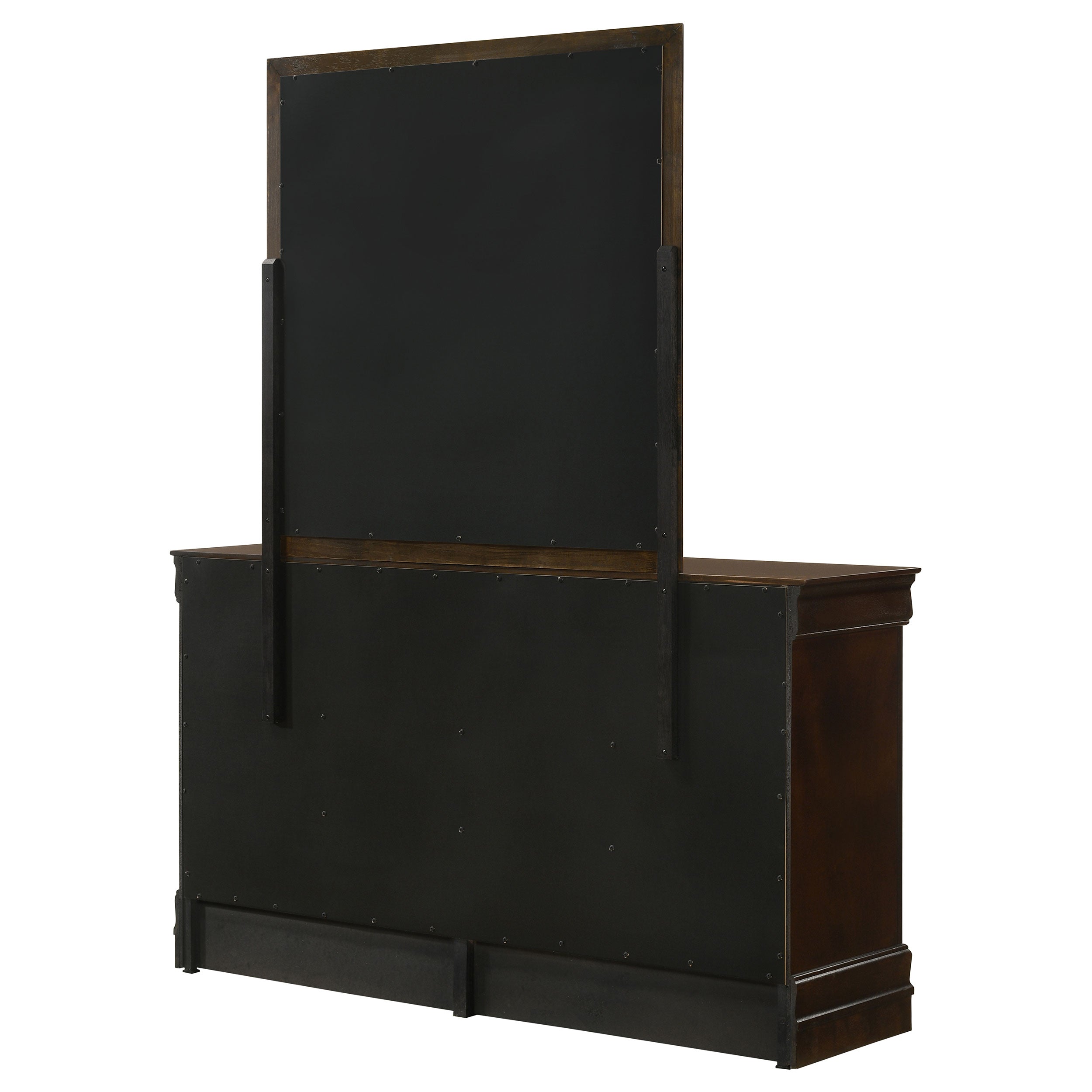 Louis Philippe 6-drawer Dresser and Mirror White