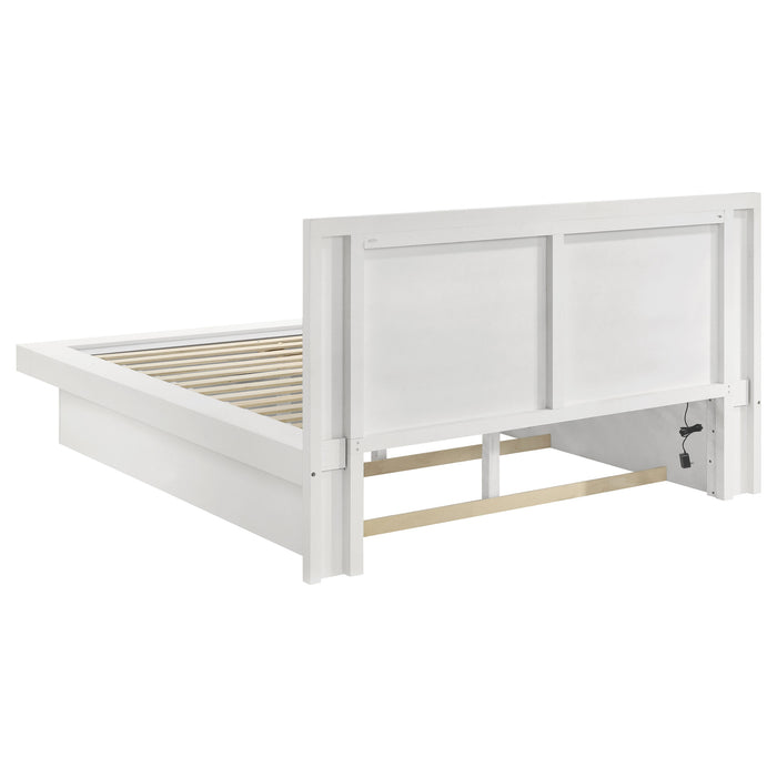 Jessica California King LED Storage Bookcase Bed Cappuccino