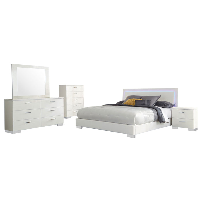 Felicity  California King Bedroom Set White Gloss