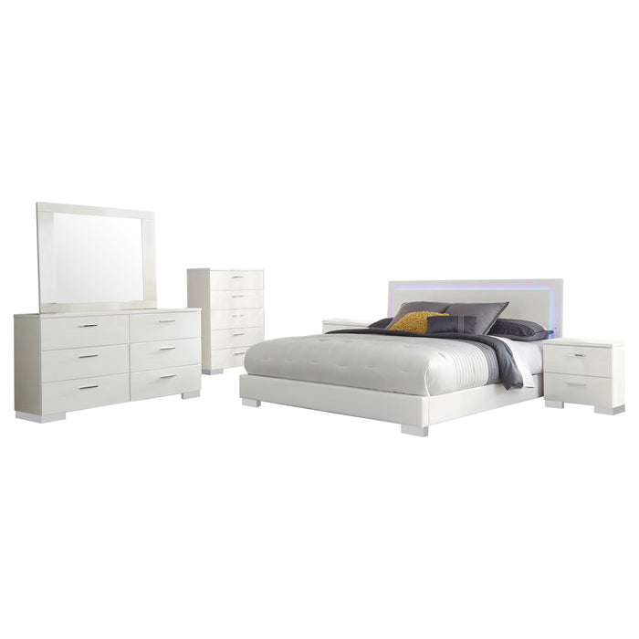 Felicity  California King Bedroom Set White Gloss