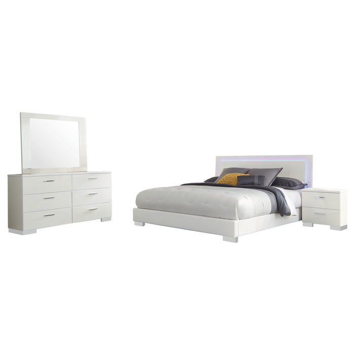 Felicity  California King Bedroom Set White Gloss