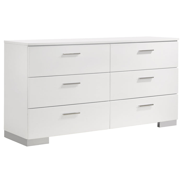 Felicity  California King Bedroom Set White Gloss