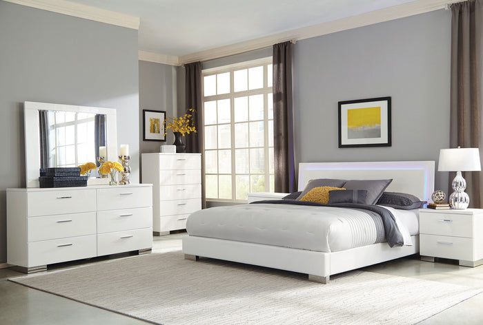 Felicity  California King Bedroom Set White Gloss