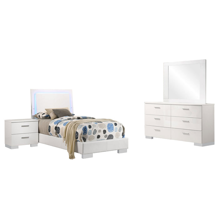 Felicity  California King Bedroom Set White Gloss