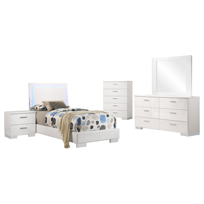 Felicity  California King Bedroom Set White Gloss