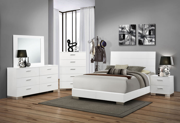 Felicity  California King Bedroom Set White Gloss