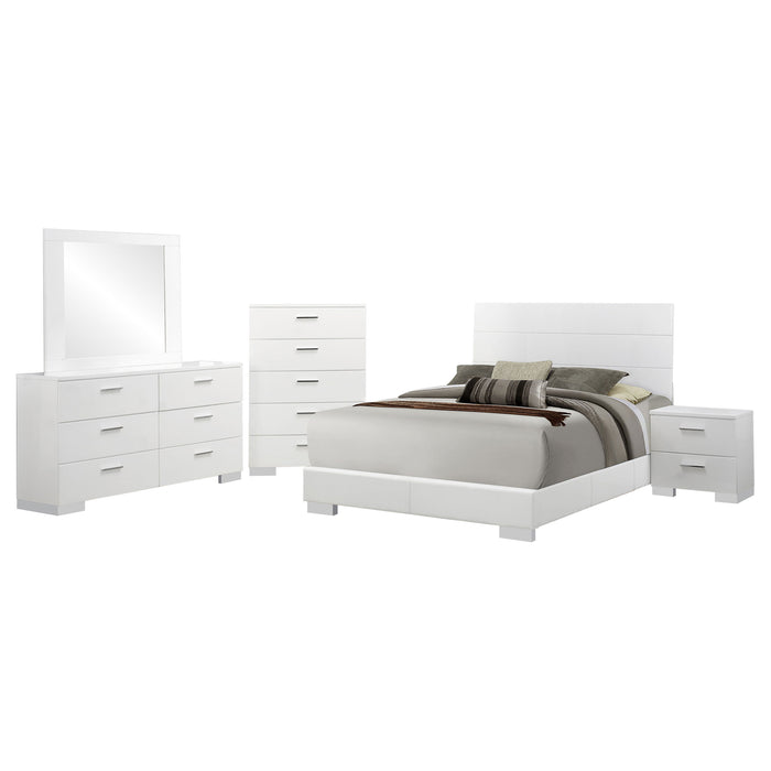 Felicity  California King Bedroom Set White Gloss